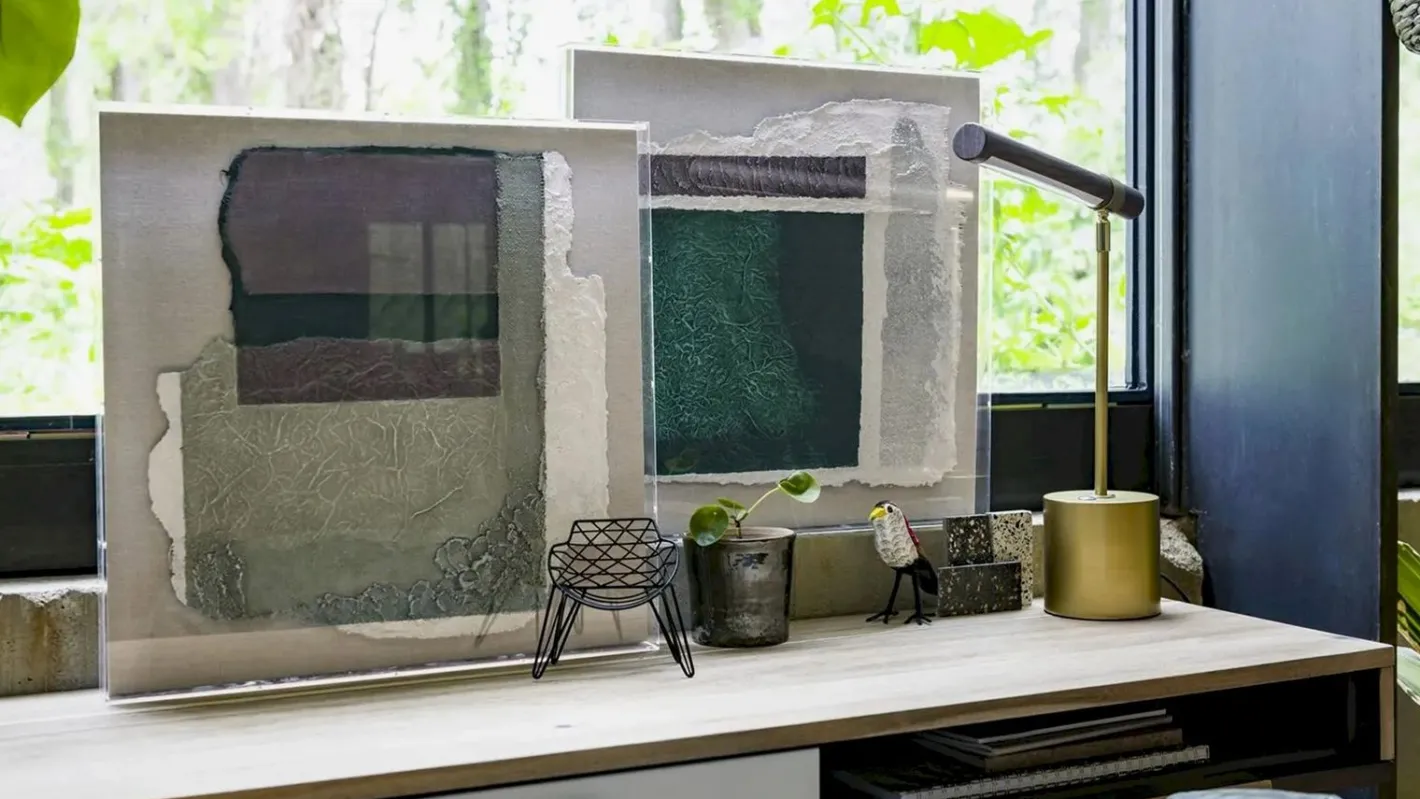 Outlet COCO maison Abstract Parchment A Wanddecoratie Groen