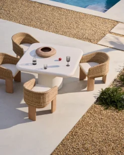 Online Kave Home Addaia Vierkante Eettafel Wit