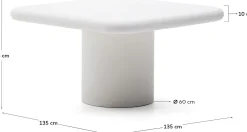 Online Kave Home Addaia Vierkante Eettafel Wit