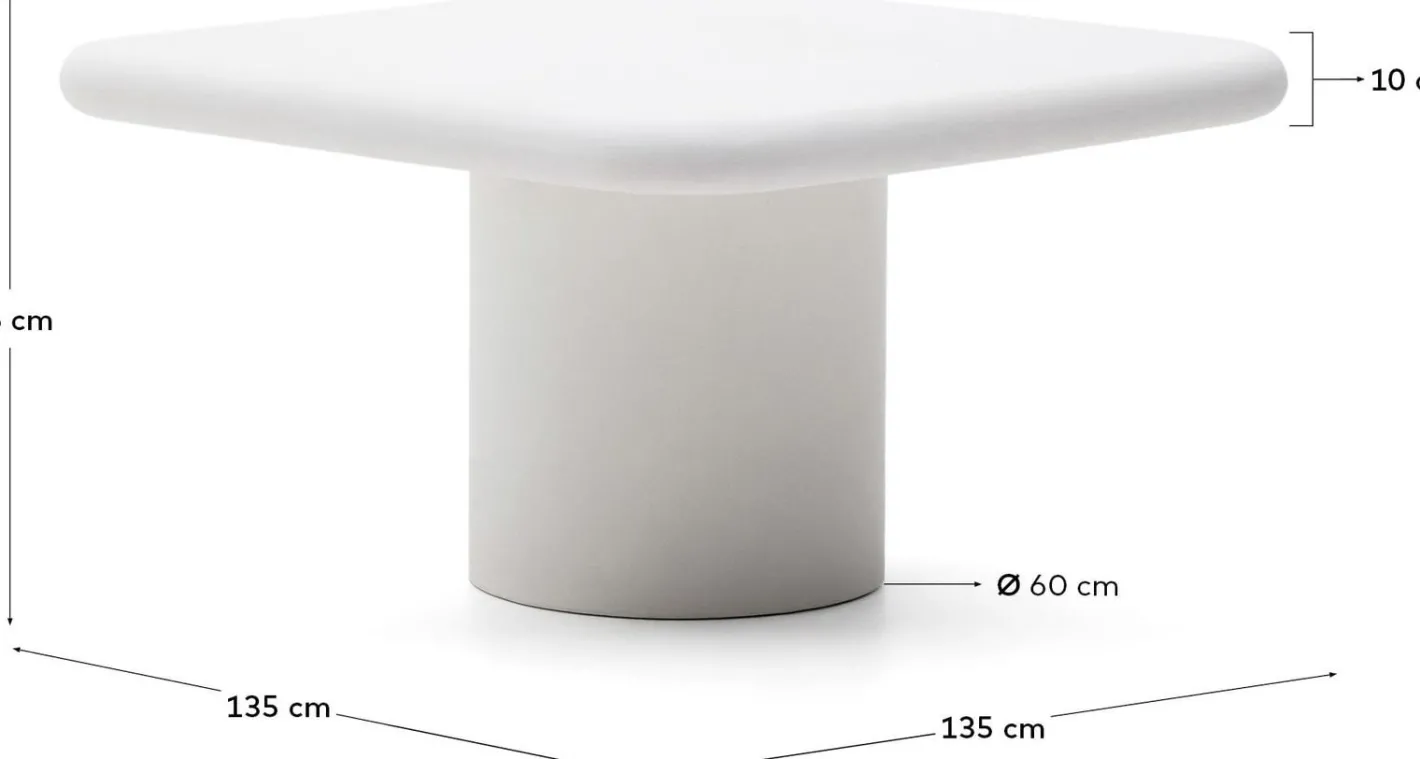 Online Kave Home Addaia Vierkante Eettafel Wit
