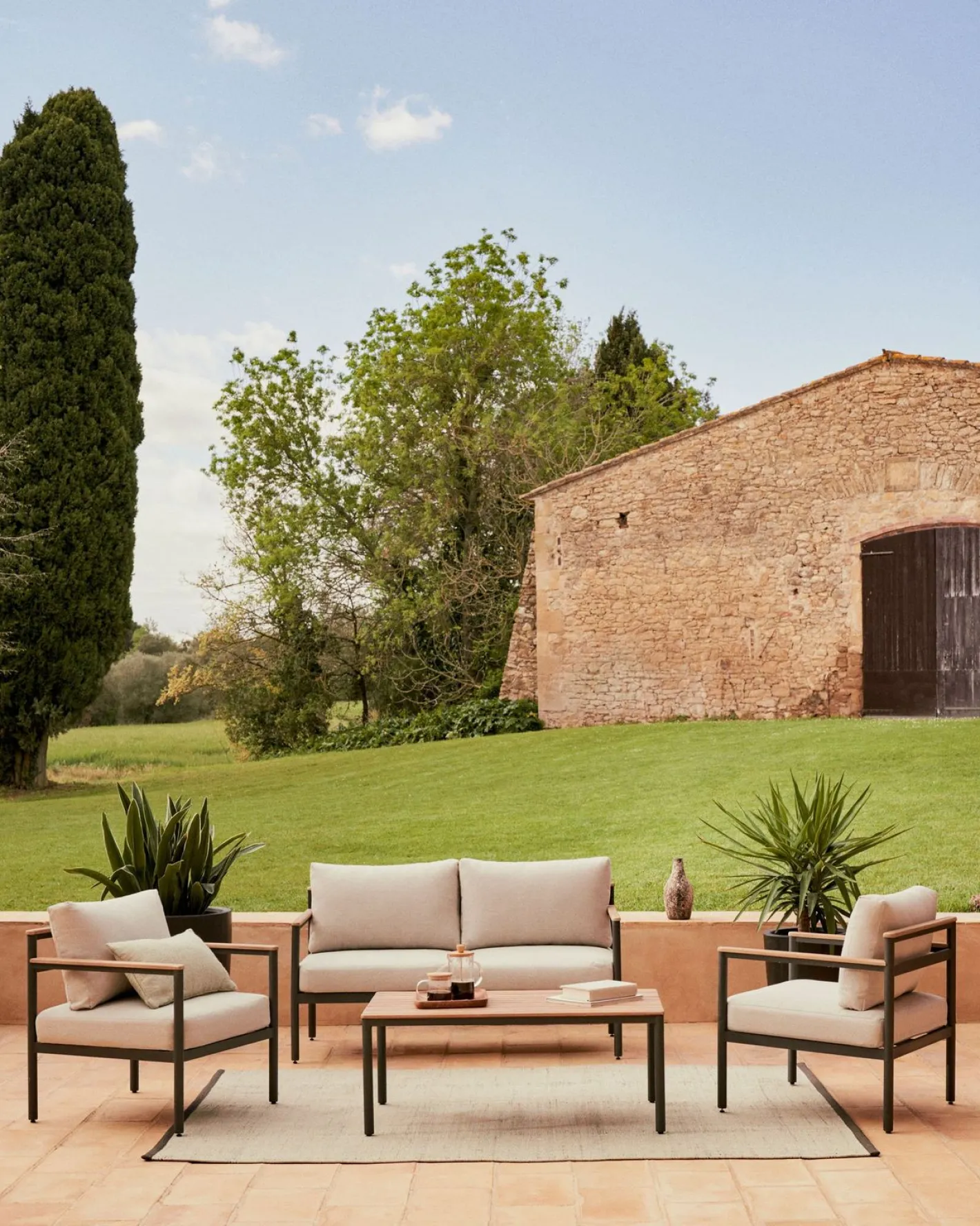 Online Kave Home Aiguafreda Loungeset Grijs