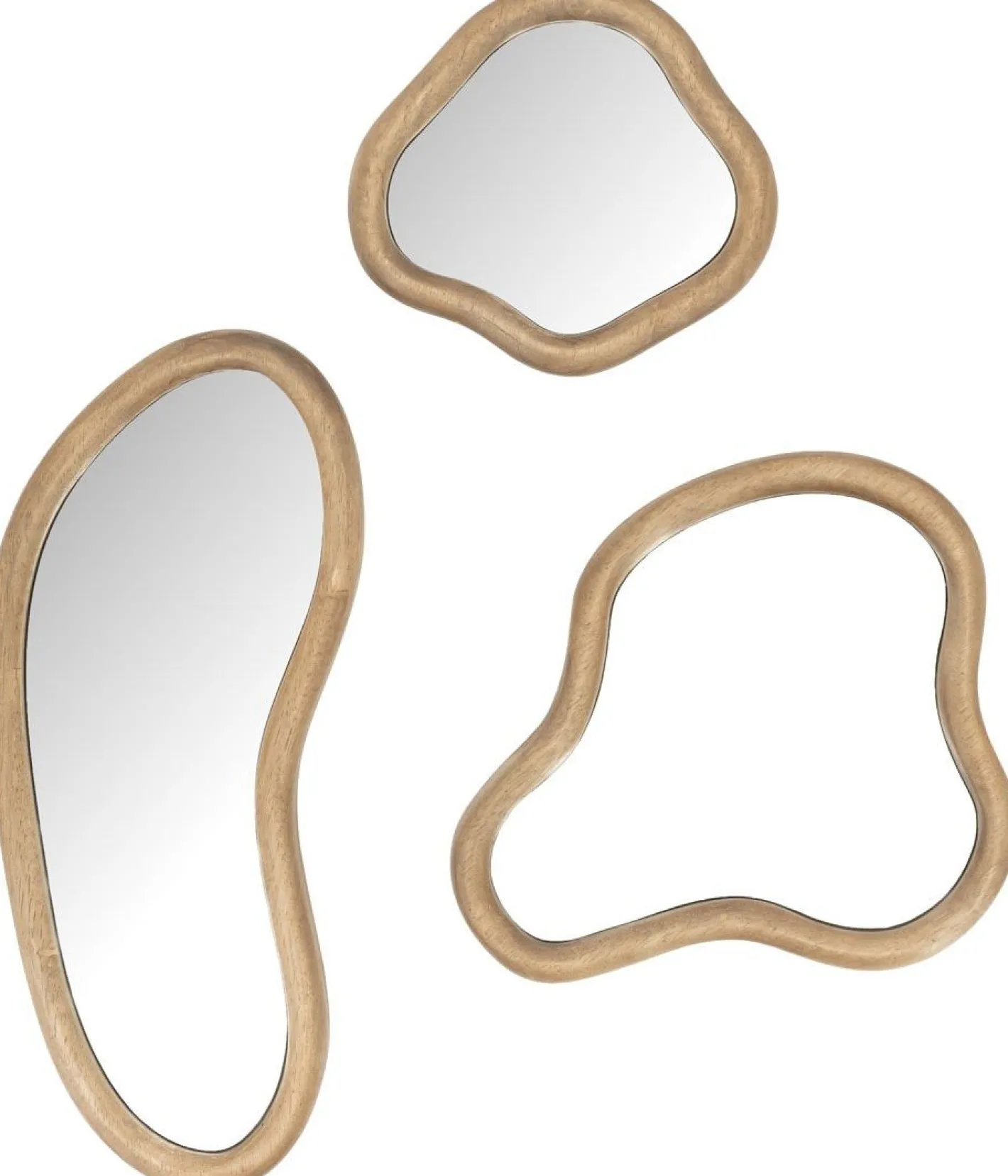 Discount By Boo Akiro Set van 3 Spiegels Naturel