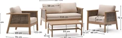Hot Kave Home Alabe Loungeset Naturel, Beige