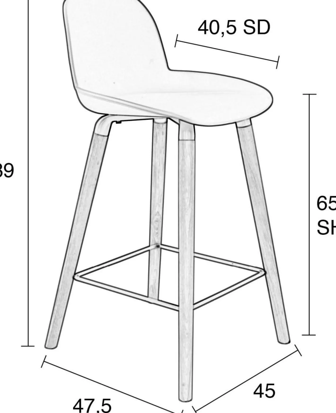 Zuiver Albert Kuip (set van 2) Counter stoel taupe