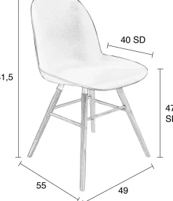 Clearance Zuiver Albert Kuip (set van 2) Eetkamerstoel White