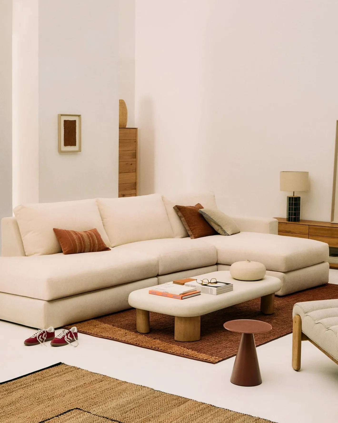 New Kave Home Alea 5-Zits Hoekbank Ecru