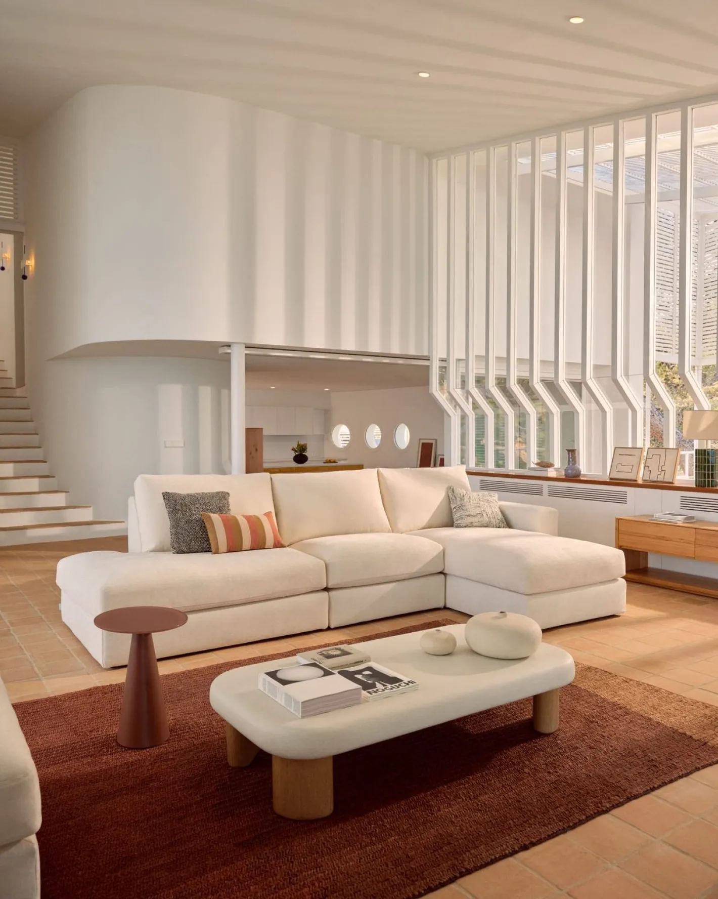 New Kave Home Alea 5-Zits Hoekbank Ecru