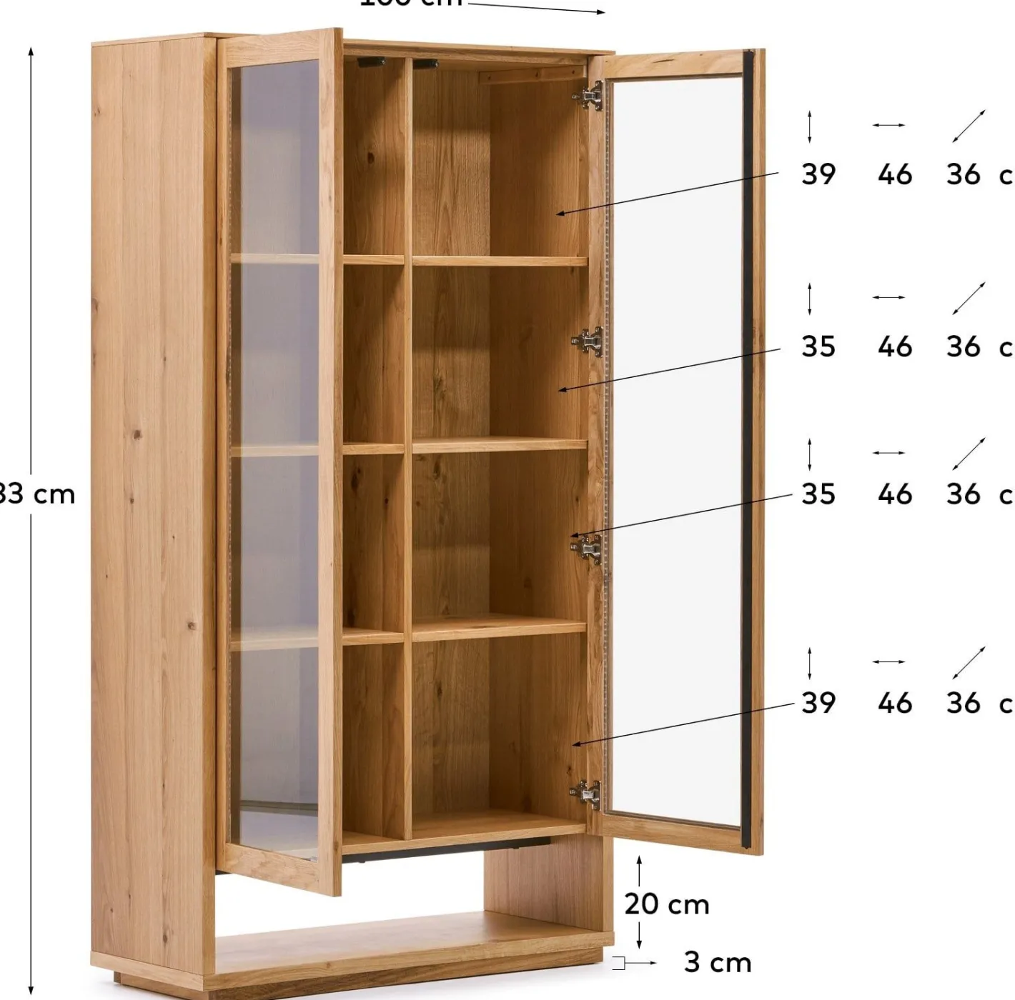 New Kave Home Alguema Vitrinekast Naturel