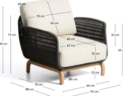 Clearance Kave Home Alipa Outdoor Fauteuil Antraciet
