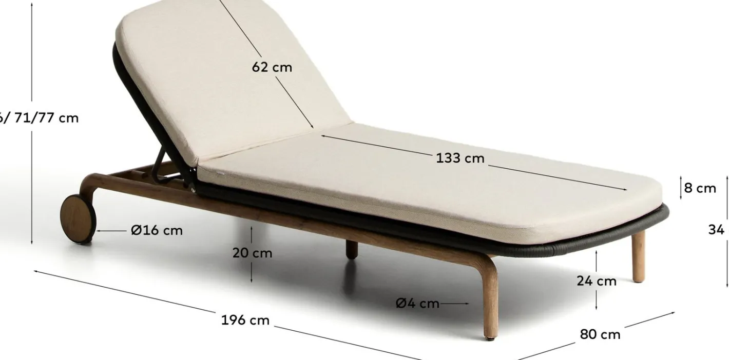 Best Kave Home Alipa Outdoor Ligstoel Antraciet