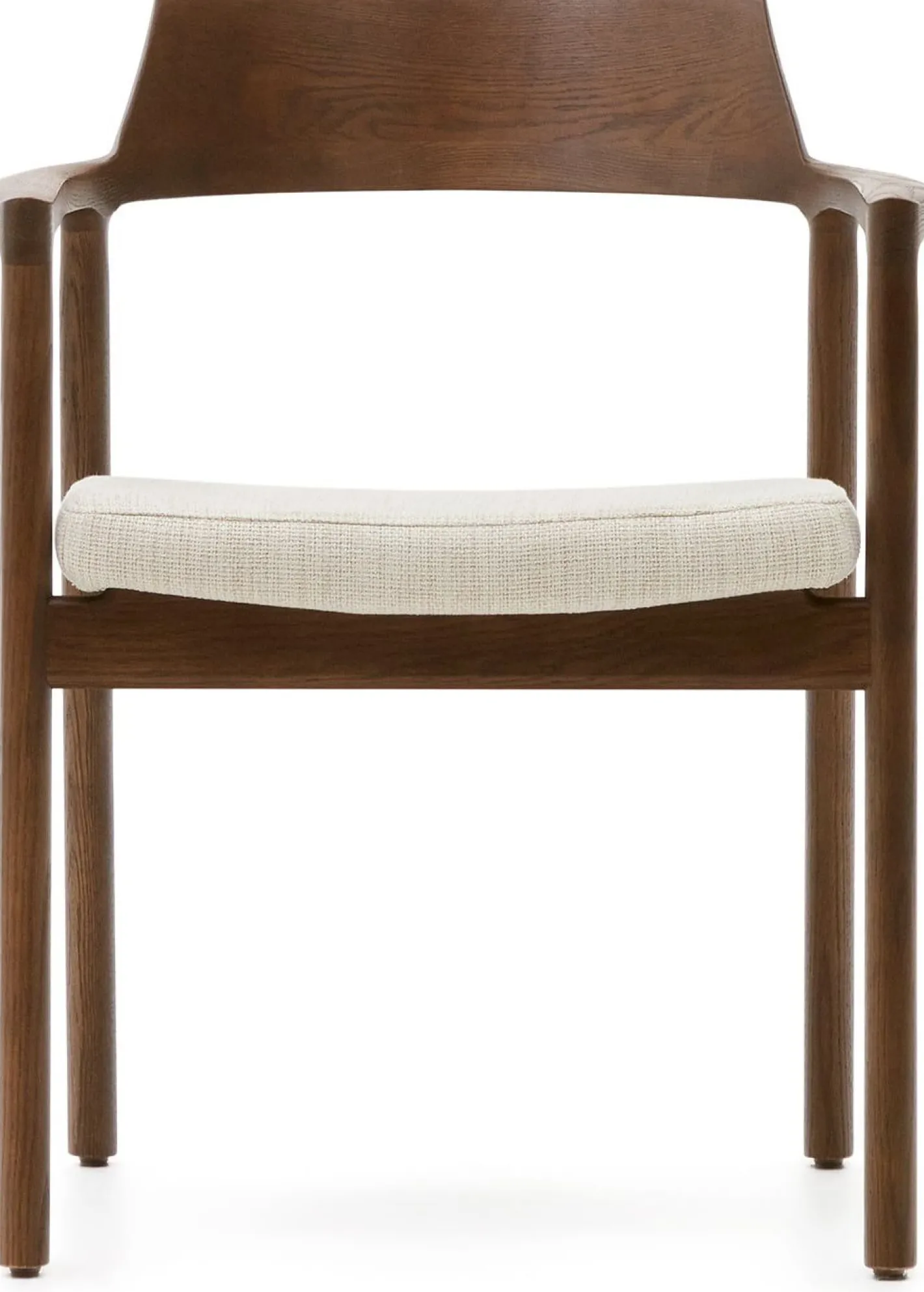 New Kave Home Alocs Eetkamerstoel Beige, Walnoot