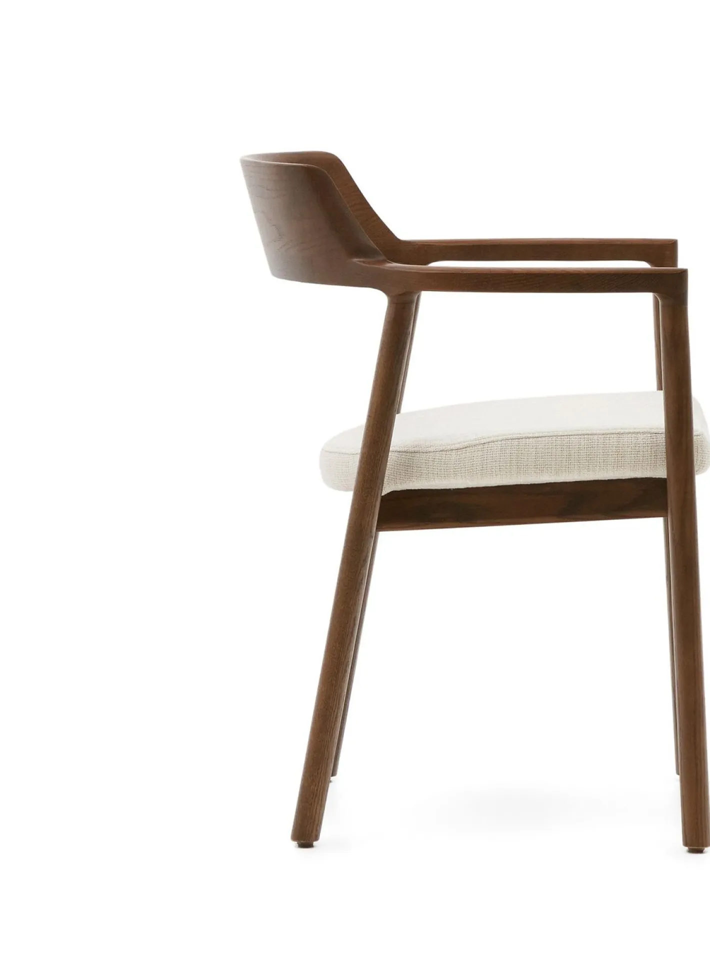 New Kave Home Alocs Eetkamerstoel Beige, Walnoot