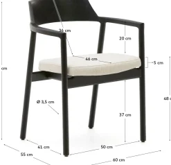 Best Kave Home Alocs Eetkamerstoel Beige, Zwart