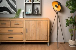 Discount Lucide Alvaro Vloerlamp Zwart, Goud