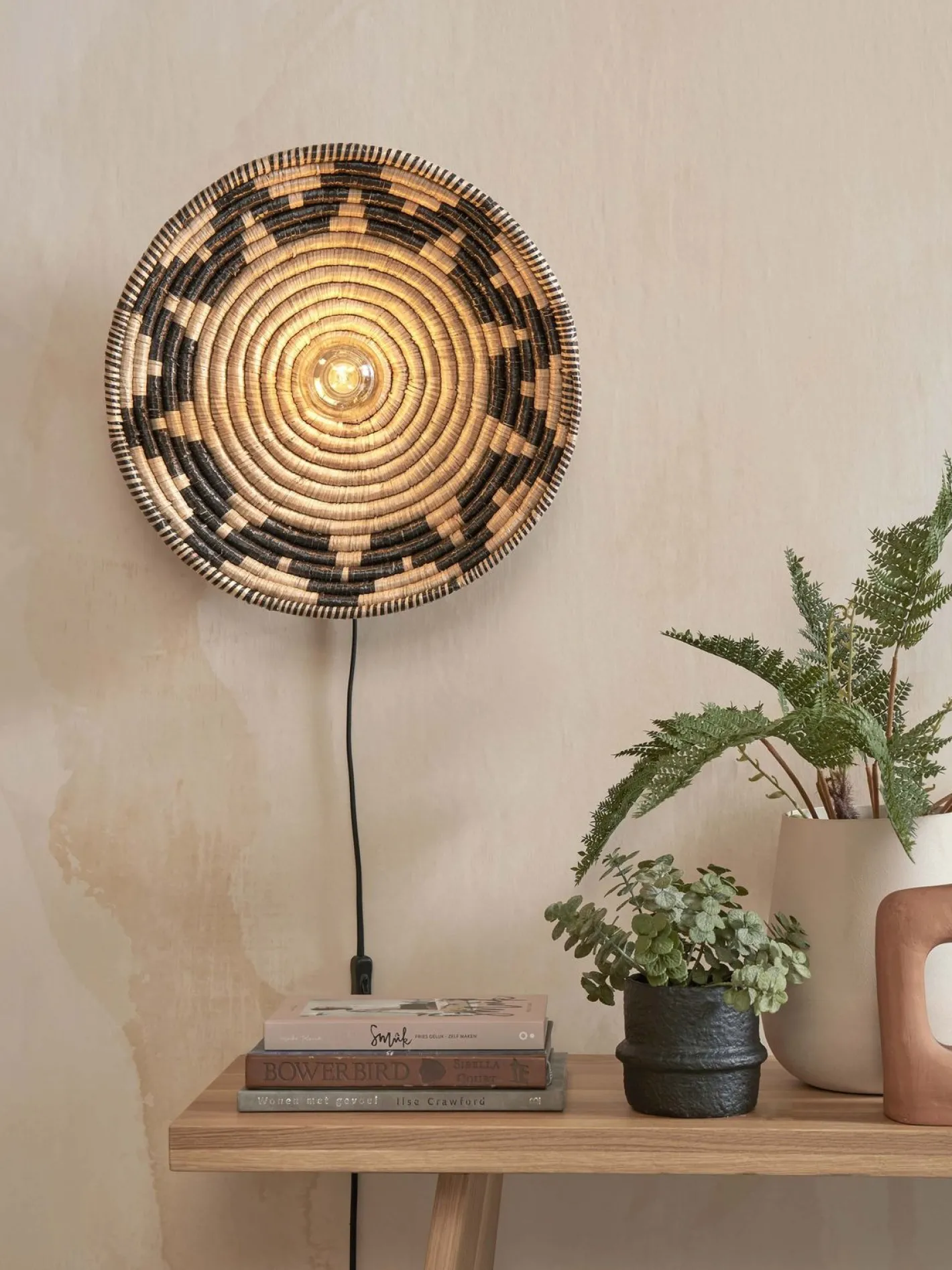 Outlet Good&Mojo Andros Wandlamp Black, Natural