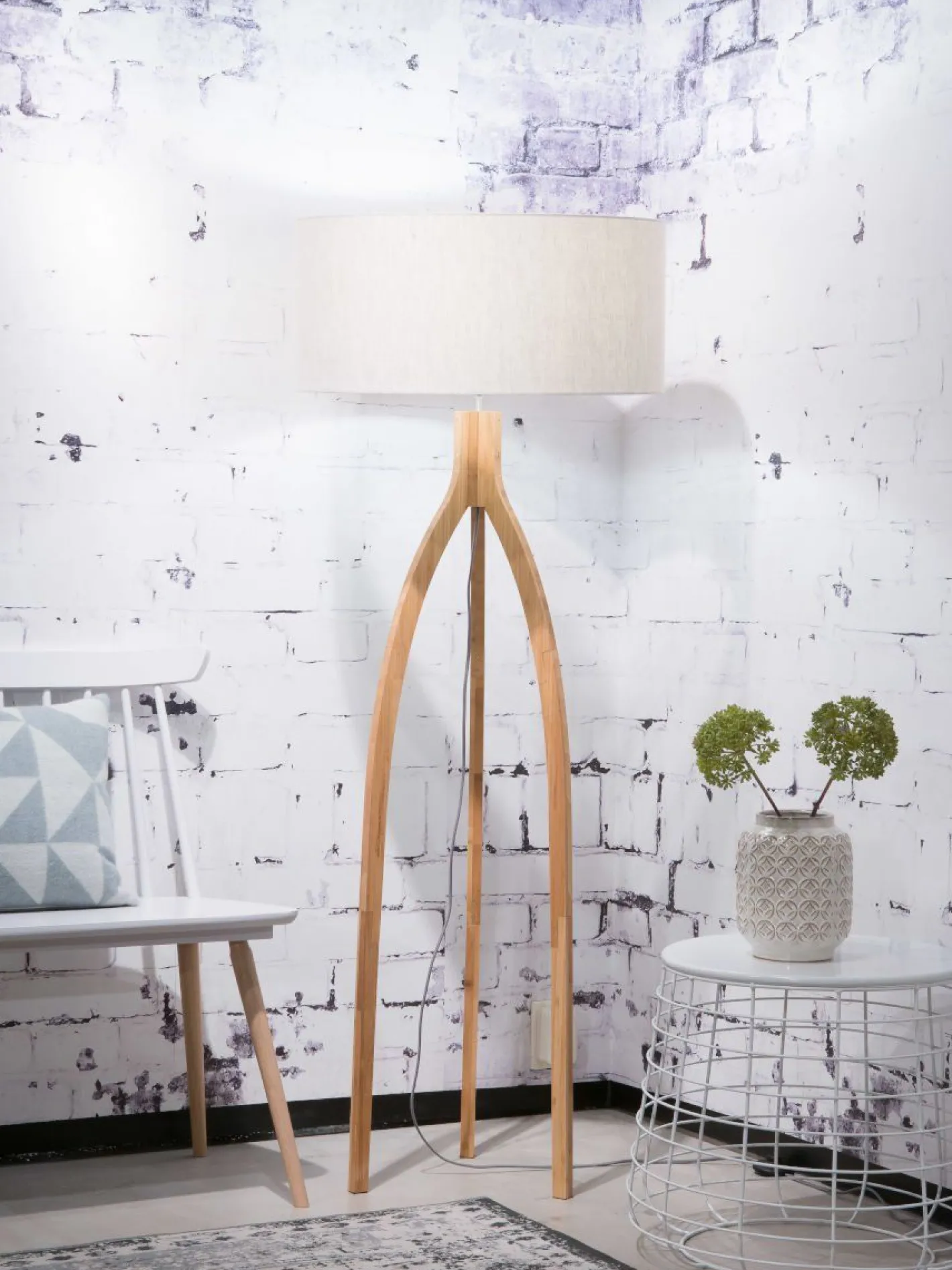 Clearance Good&Mojo Annapurna Vloerlamp Beige