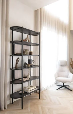 XOOON Aramon Boekenkast Zwart, Naturel