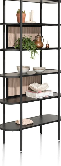 XOOON Aramon Boekenkast Zwart, Naturel