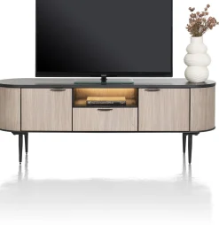 Clearance XOOON Aramon Tv-meubel Zwart, Naturel