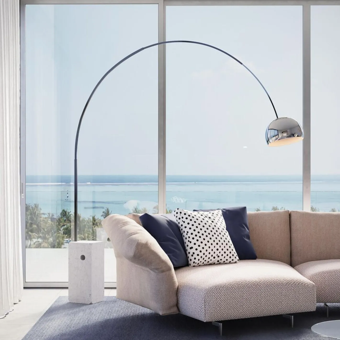Discount Flos Arco Vloerlamp Zilver