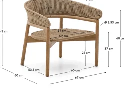 Sale Kave Home Arinella Outdoor Fauteuil Beige, Naturel