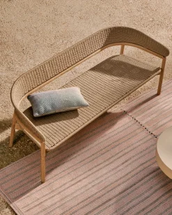 Outlet Kave Home Arinella Tuinbank Beige, Naturel