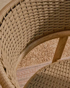 Outlet Kave Home Arinella Tuinbank Beige, Naturel