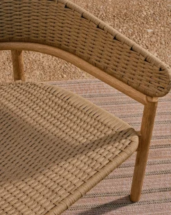 Outlet Kave Home Arinella Tuinbank Beige, Naturel