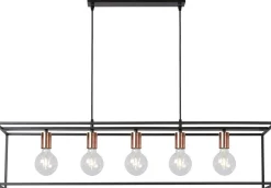 Hot Lucide Arthur Hanglamp Zwart, Koper