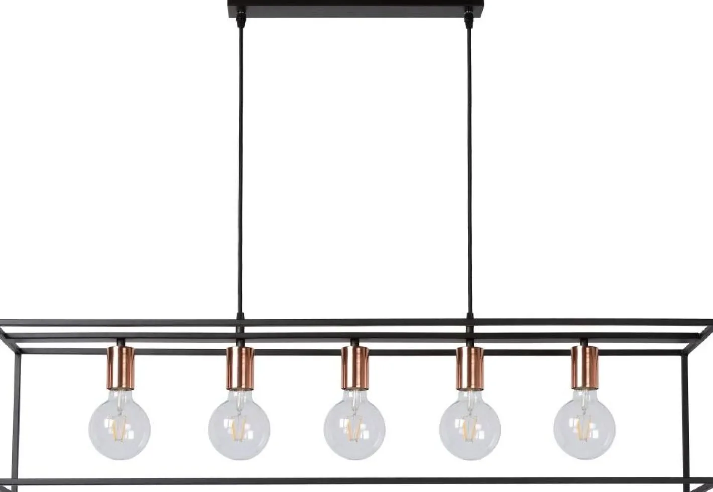 Hot Lucide Arthur Hanglamp Zwart, Koper