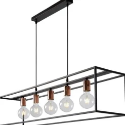 Hot Lucide Arthur Hanglamp Zwart, Koper