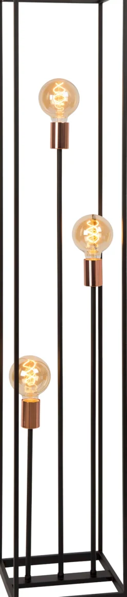 Clearance Lucide Arthur Vloerlamp Zwart, Koper