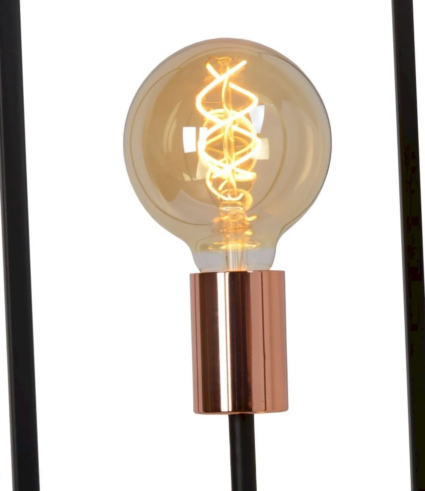 Clearance Lucide Arthur Vloerlamp Zwart, Koper