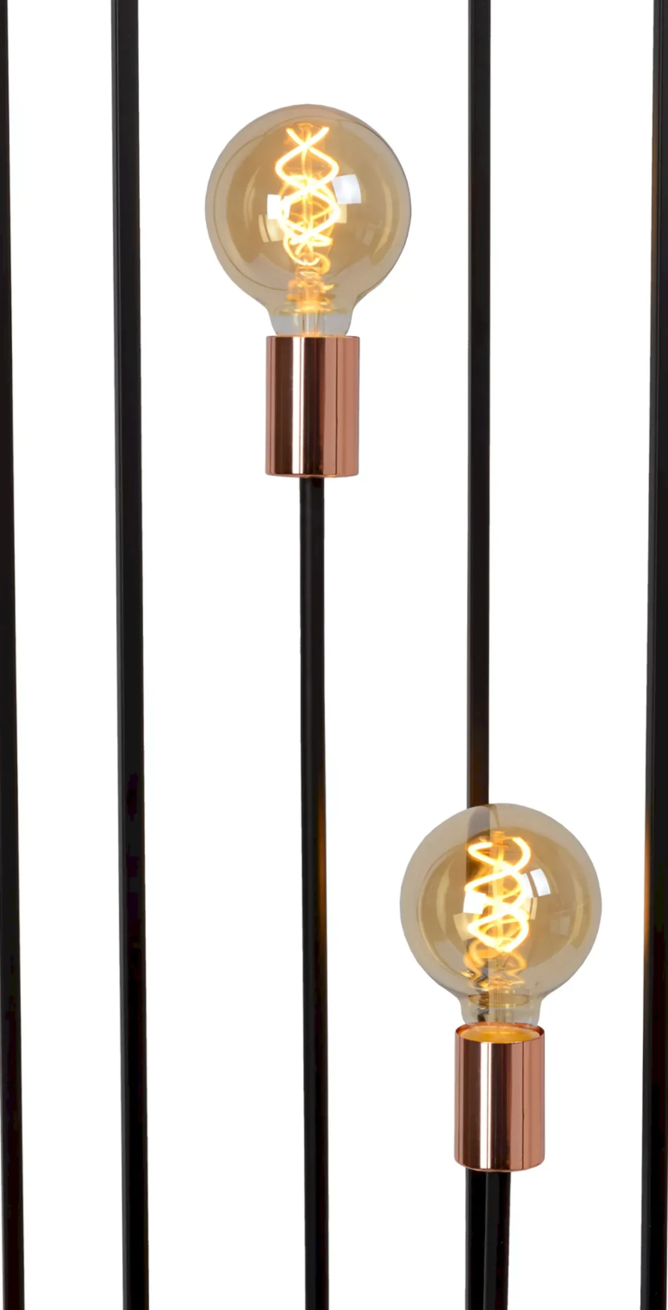 Clearance Lucide Arthur Vloerlamp Zwart, Koper