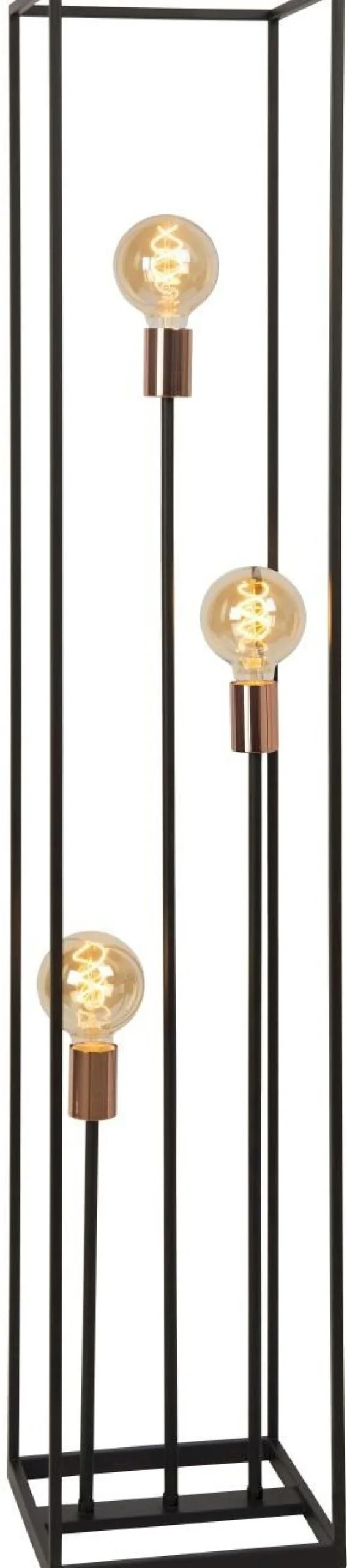 Clearance Lucide Arthur Vloerlamp Zwart, Koper