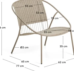 Hot Kave Home Atrani Outdoor Fauteuil Taupe