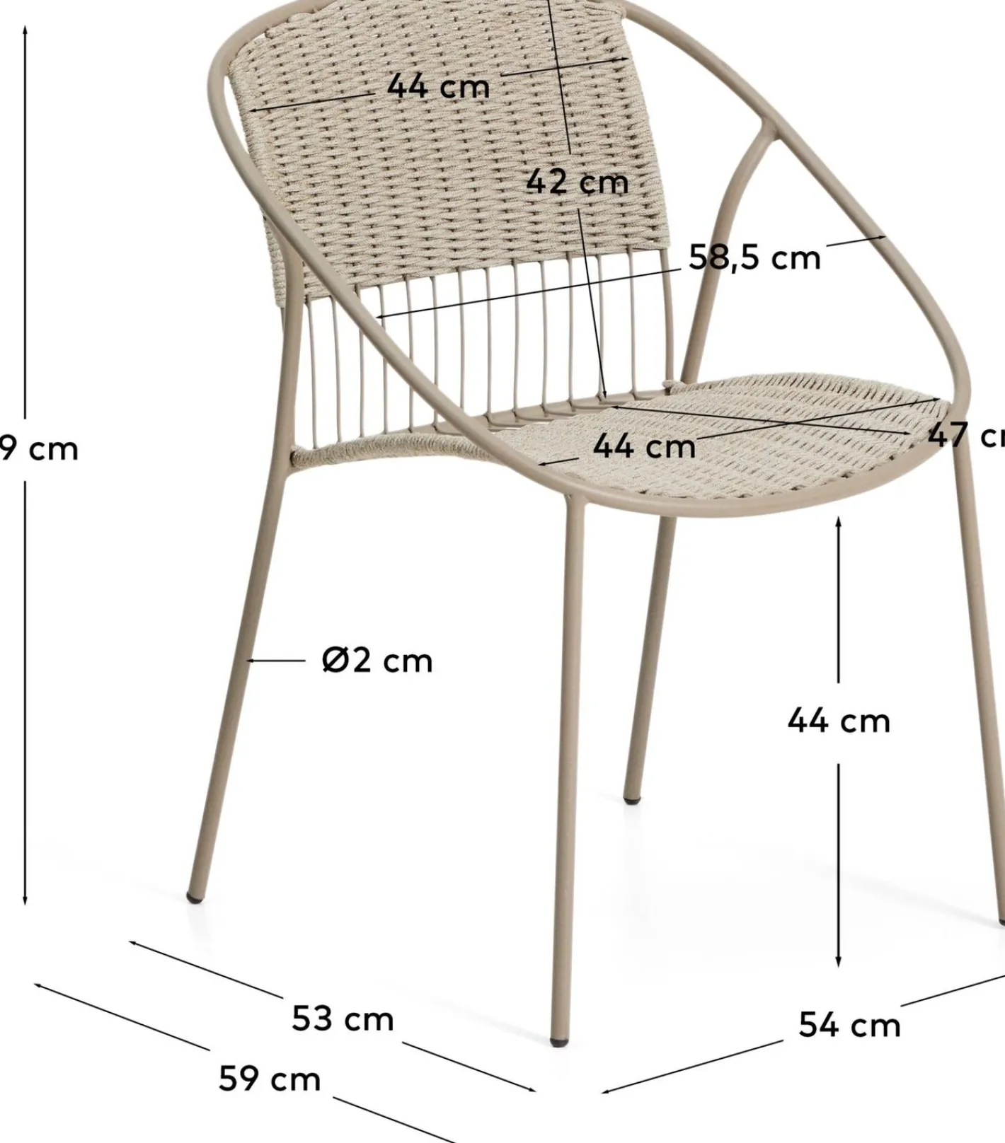 Hot Kave Home Atrani Tuinstoel Taupe