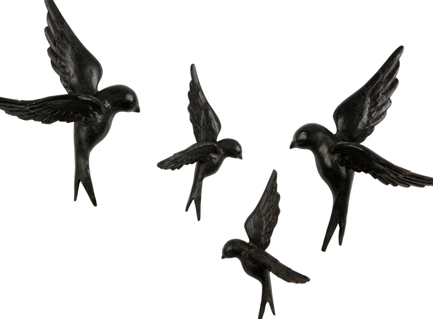 New WOOOD Avaler Vogels Set van 4 Wanddecoratie Zwart