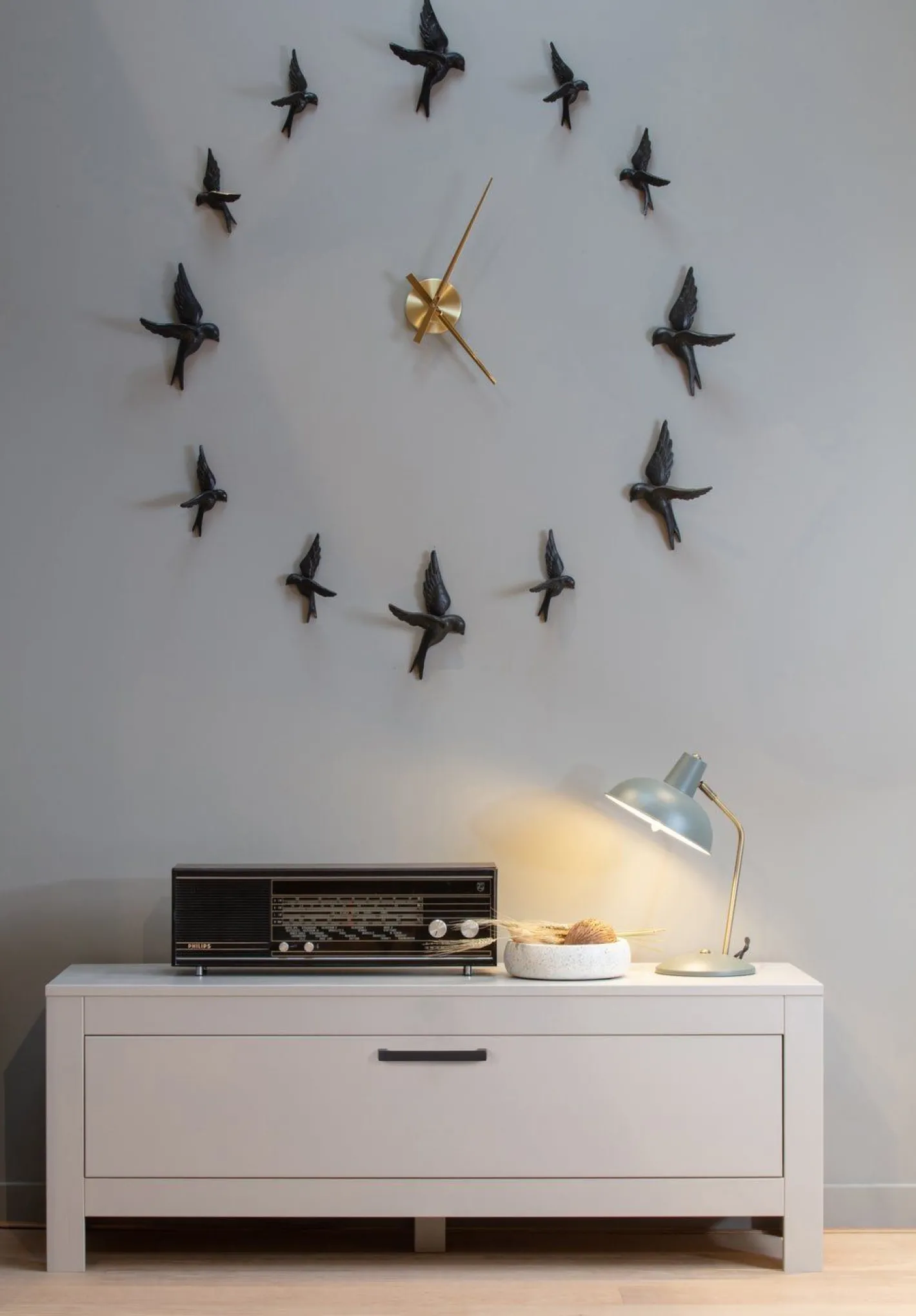 New WOOOD Avaler Vogels Set van 4 Wanddecoratie Zwart