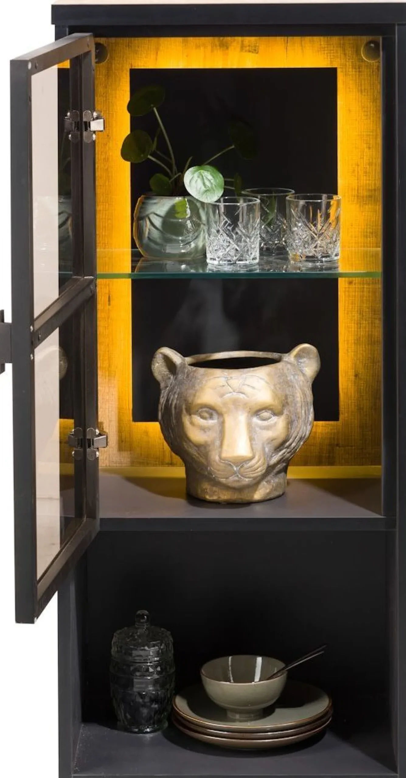 Outlet Henders en Hazel Avalon Glasdeur Wandkast Driftwood