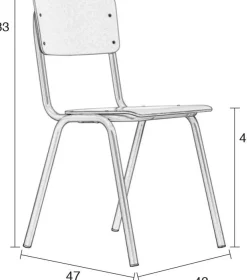 Zuiver Back to School (set van 4) Eetkamerstoel Matte Olive