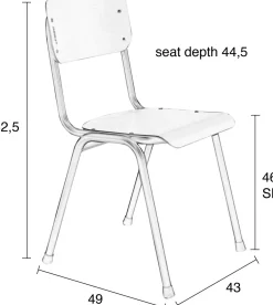 Online Zuiver Back to School (set van 2) Tuinstoel Moss Grey