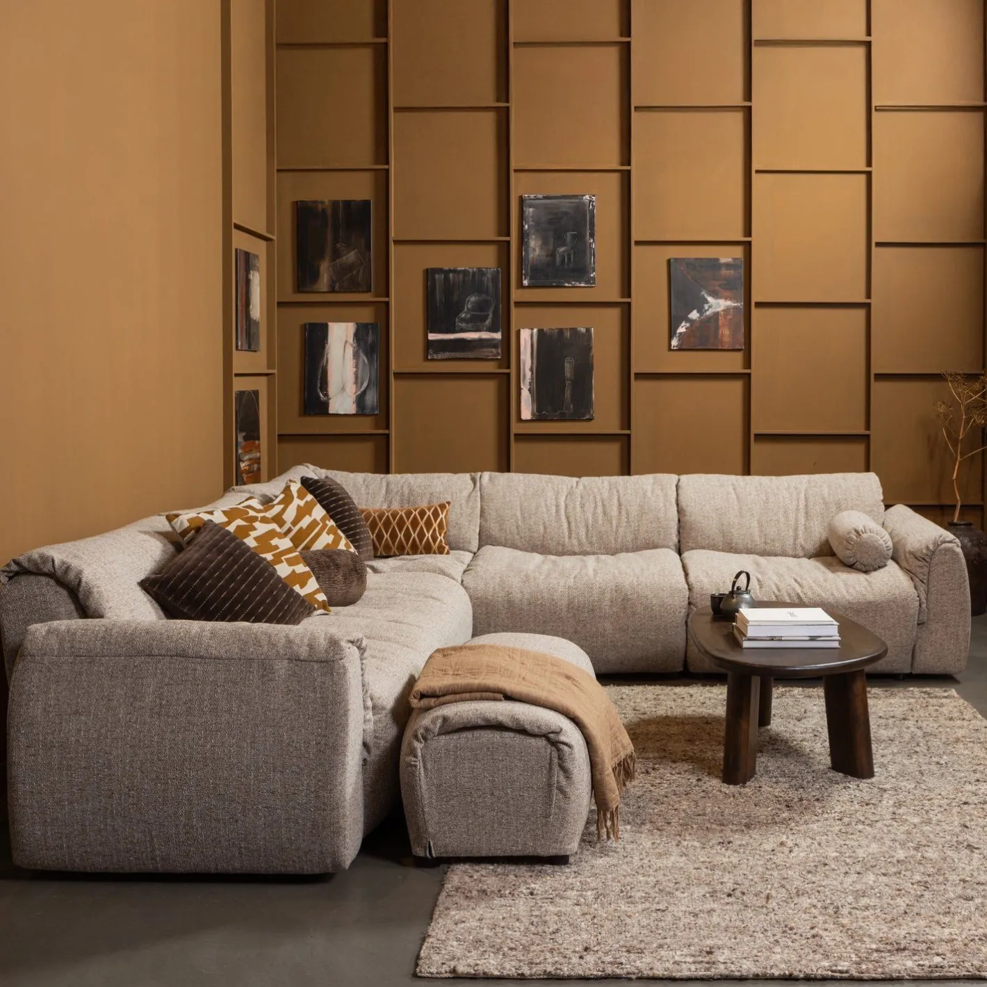 Outlet WOOOD Baggy Elementenbank Bruin Melange