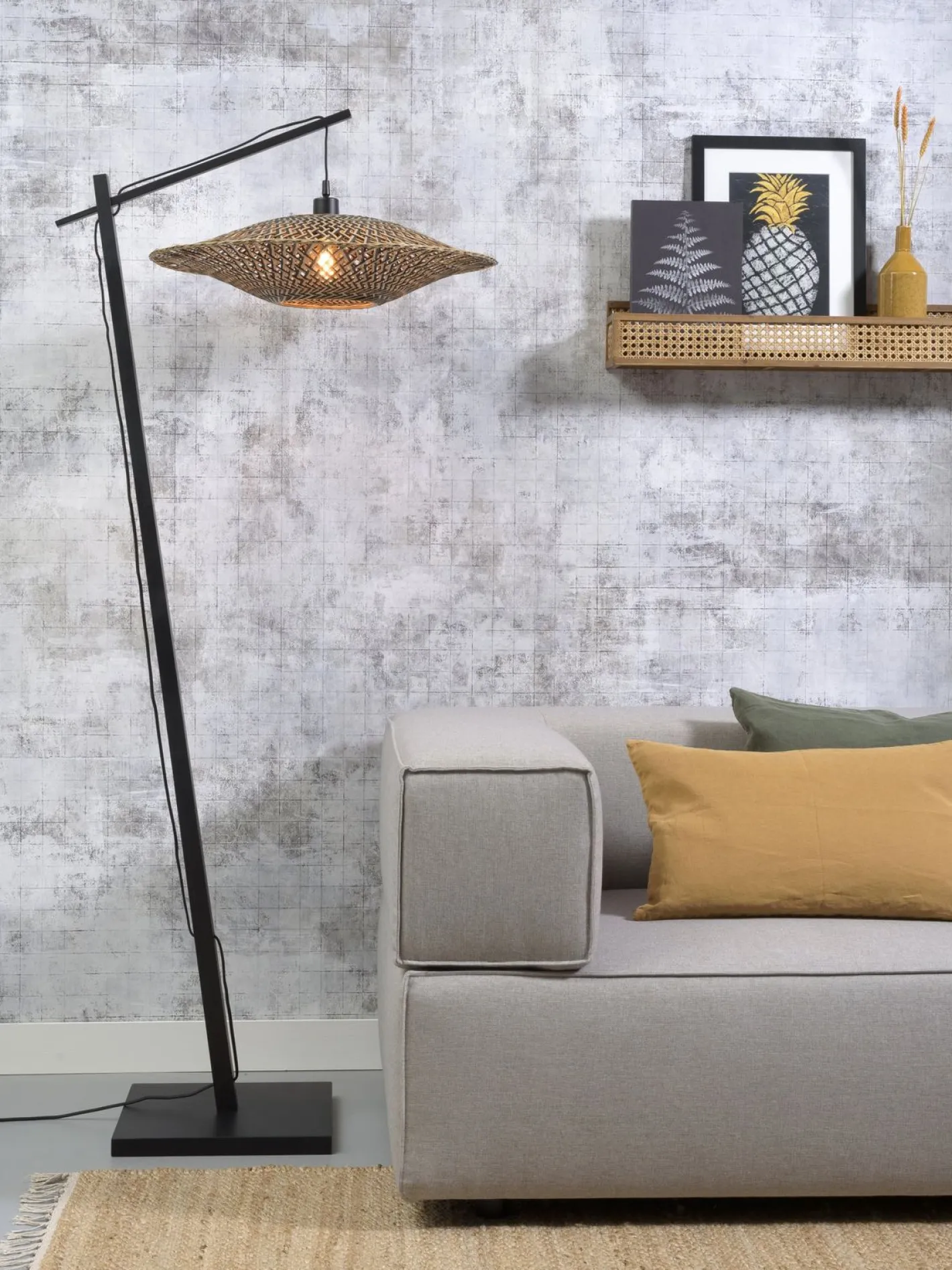 Hot Good&Mojo Bali Black Vloerlamp Natural/Black