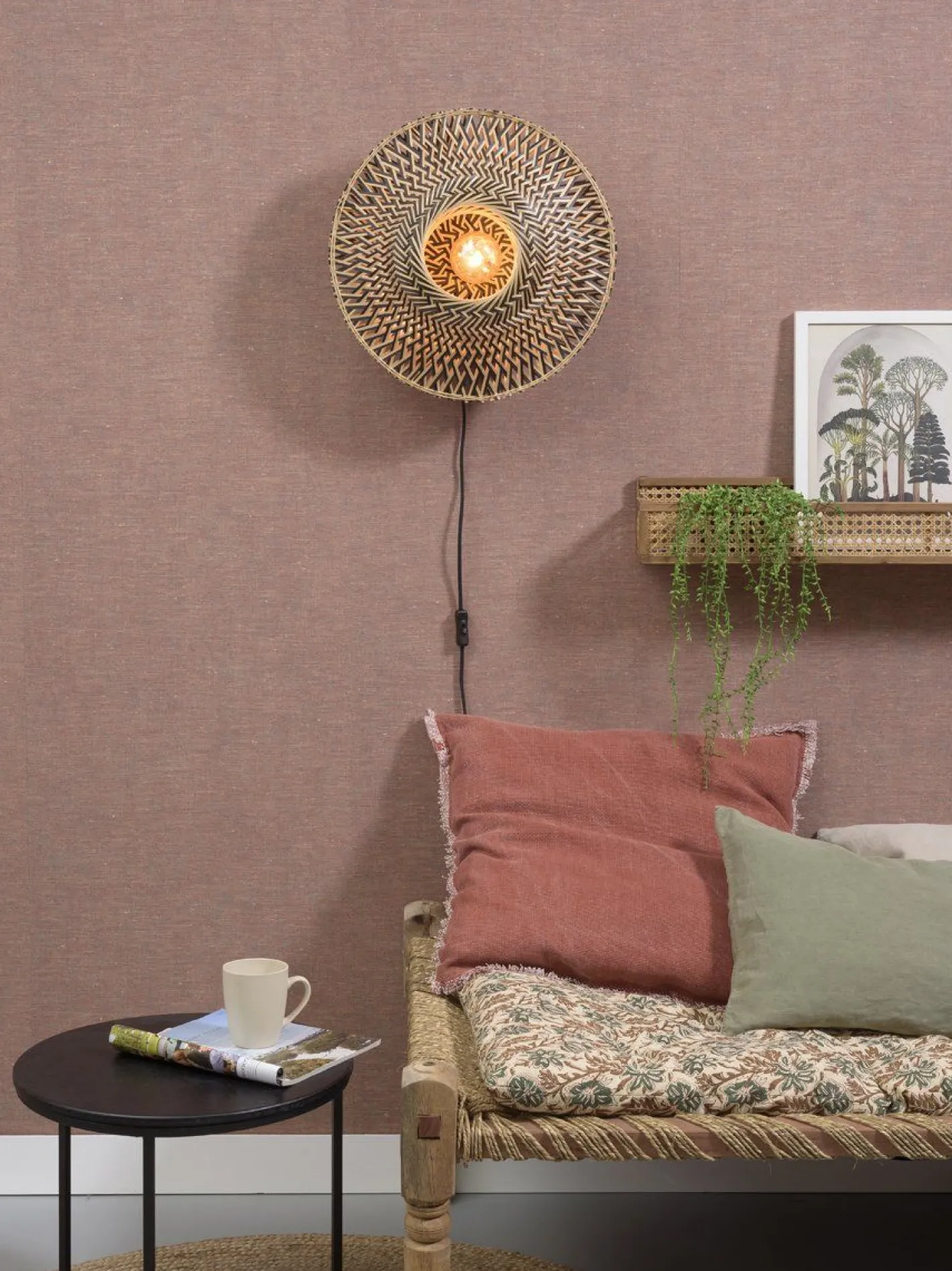 Clearance Good&Mojo Bali Wandlamp Natural/Black