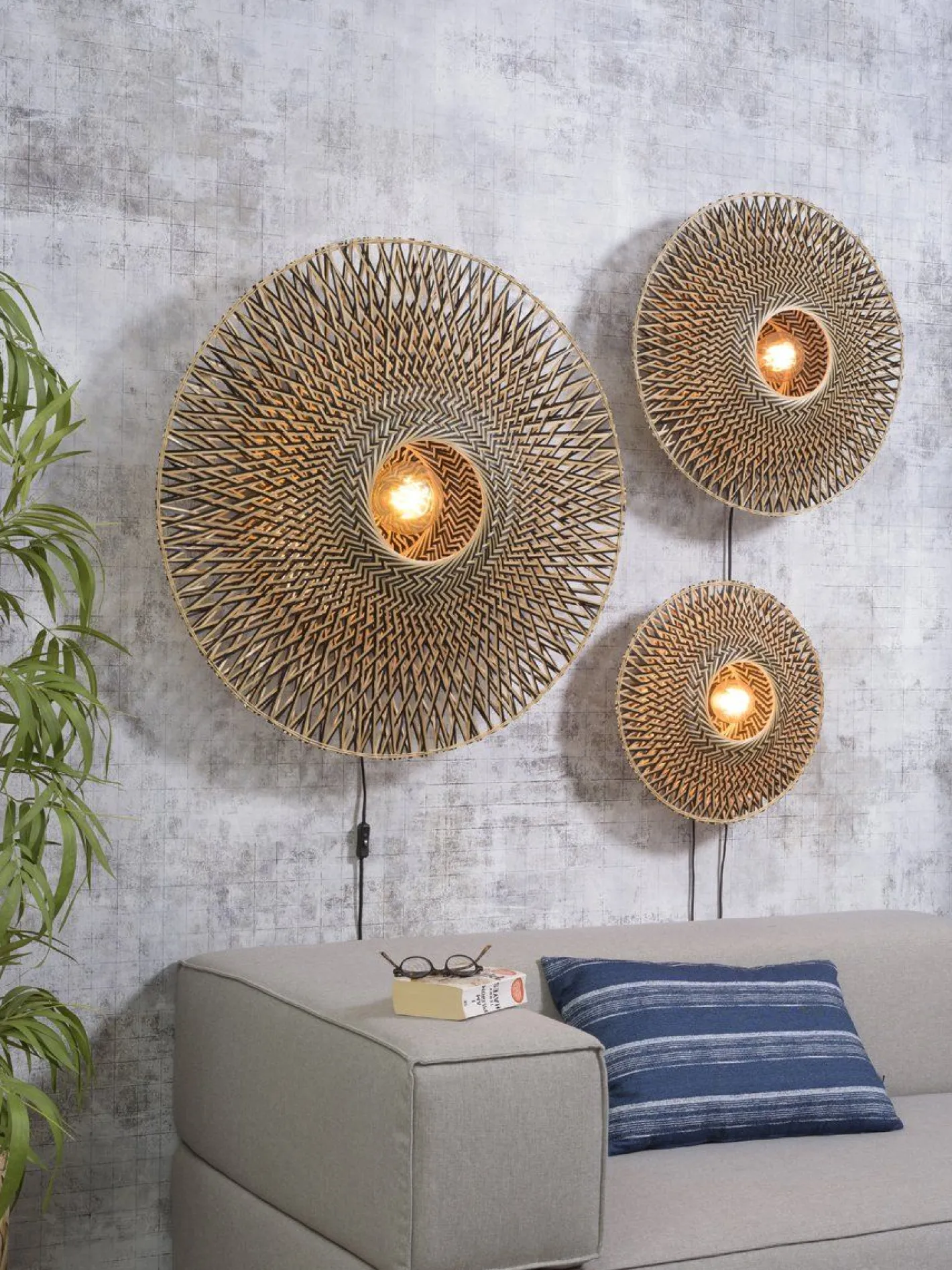 Clearance Good&Mojo Bali Wandlamp Natural/Black