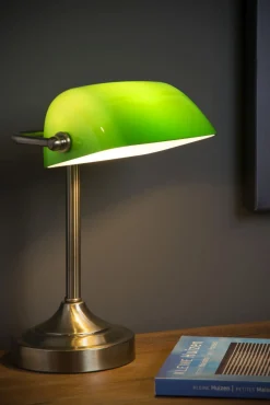 Best Lucide Banker Tafellamp Brons, Groen