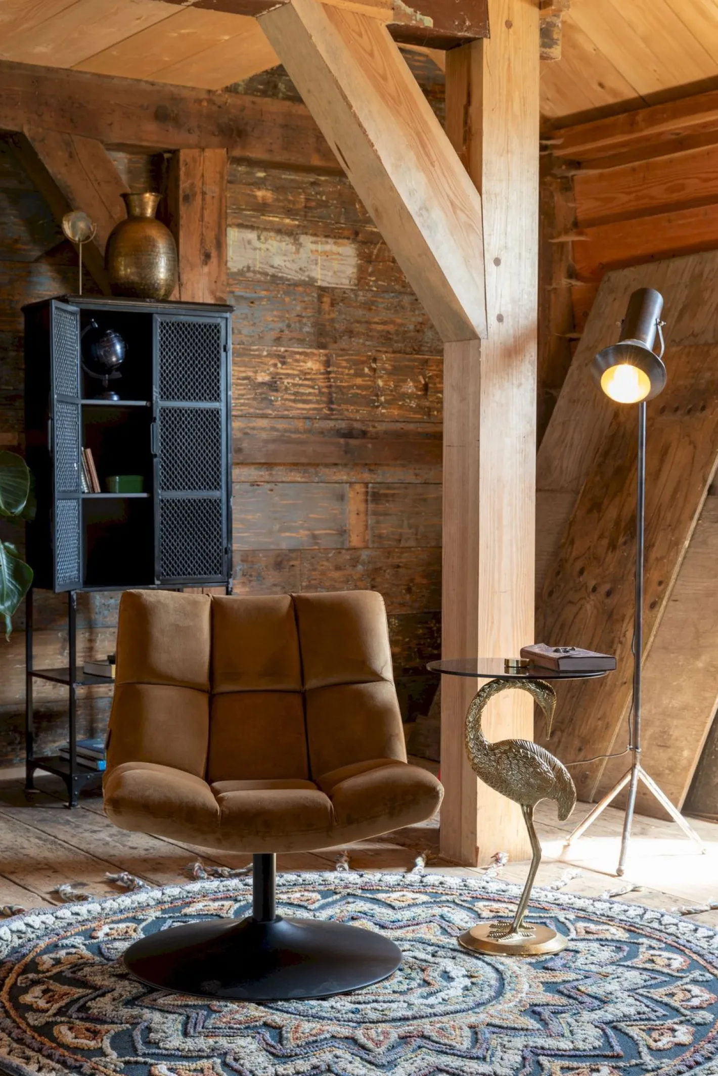 Best Dutchbone Bar velvet Fauteuil Golden brown