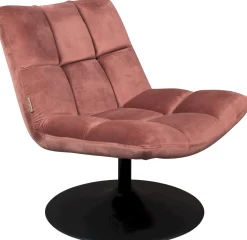 Discount Dutchbone Bar velvet Fauteuil Old Pink