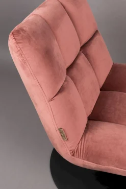 Discount Dutchbone Bar velvet Fauteuil Old Pink